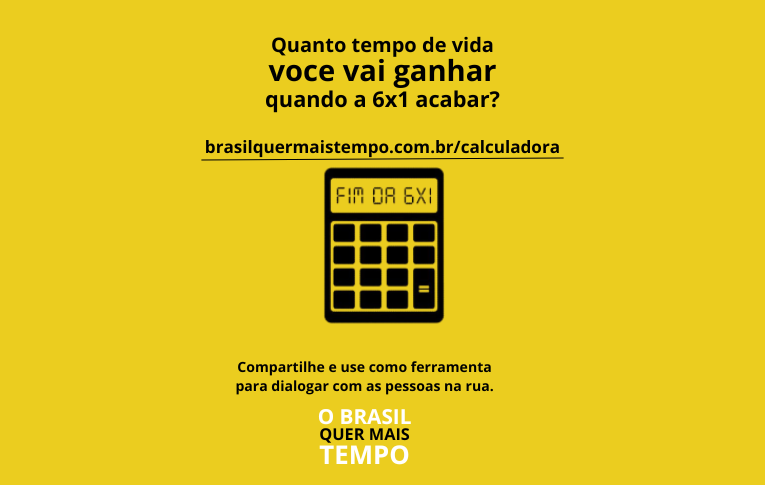 Calculadora estima tempo de vida com fim da escala 6x1 